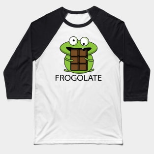 Funny frog loves chocolate Baseball T-Shirt